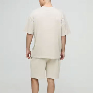 Survêtement respirant deux pièces 100% coton de qualité supérieure pour hommes, ensembles très vendus avec impression de logo personnalisée - Product Image 3