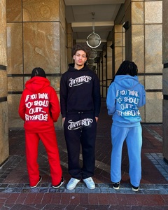 Ensembles empilés de logo à impression personnalisée Survêtements pour hommes Ensembles de pantalons évasés deux pièces Sweatshirts à capuche Survêtements pour hommes - Product Image 4