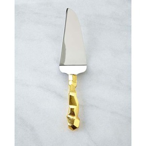 Luxueux Dessert de fête en or clair, longue poignée en métal incroyable, ensemble de serveur de gâteau de mariage en acier inoxydable - Product Image 6