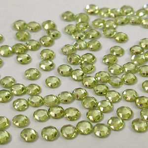 Natural Peridot Round <b>Rose</b> Cut 6mm Faceted - Loose Peridot Round <b>Rose</b> Cut <b>Top</b> Quality - Product Image 1