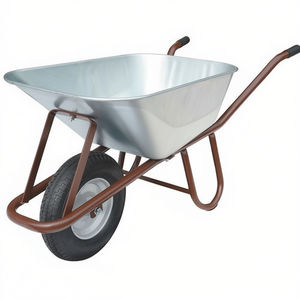 MBA 90L Garden Hand Tools Deep <b>Trough</b> Wheelbarrow with Pneumatic Tire Steel Rim Ball Bearing - Product Image 3