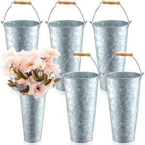 Tall Size Eco-Friendly Galvanized Planter Handles Vintage/Modern Style for Growing <b>Herbs</b> Flowers Decorative Plants - Product Image 6