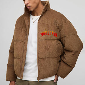 Veste à bulles chaude de grande taille de style hip-hop sur mesure pour hommes veste à col montant en duvet de canard avec logo imprimé personnalisé - Product Image 1