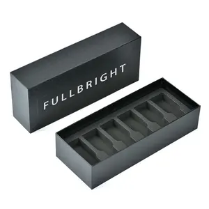 Caja de embalaje de cartón con impresión personalizada para cosméticos, embalaje de lujo con logotipo personalizado, tapa de papel negra y Cajas de Regalo de Base