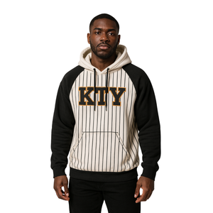 Sudadera con capucha Alpha APA bordada Premium Old Gold & Black Raglan Sleeves Pinstripe Design Greek Fraternity Apparel Divine Nine HBCU - Product Image 1