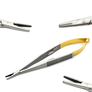 Porte-aiguille dentaire Castroviejo avec micro instruments chirurgicaux en carbure de tungstène en acier inoxydable - Product Image 1