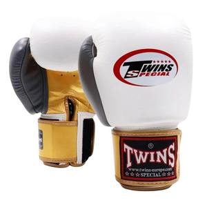 Gants de boxe jumeaux en or blanc personnalisés, fabriqués en cuir de qualité supérieure, taille personnalisée à bas prix et de bonne qualité - Product Image 2