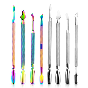 Pousse-cuticules professionnel en acier inoxydable à double extrémité pour salons de beauté - Product Image 1