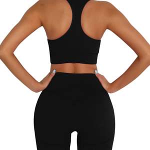 Respirant sans couture Logo personnalisé sport soutien-gorge Shorts ensembles femmes Gym Compression Yoga course à séchage rapide entraînement ensembles de vêtements de sport - Product Image 6