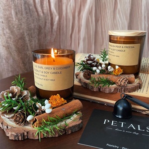 100% อินทรีย์ถั่วเหลืองขี้ผึ้งที่กำหนดเองฉลากส่วนตัวชุดเทียนคริสตัลลาเวนเดอร์นวดน้ำมันหอมระเหยเทียน - Product Image 6