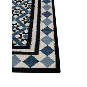 Alhambra Ivory - Alfombras de lana planas tejidas a mano con diseño geométrico de diamantes y rectángulos, alfombras de yute para el hogar, para la mesita de noche, ADWL-13160 - Product Image 4