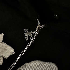 Conjunto Deportivo de Dos Piezas Estilo Hip Hop Urbano Otoño 2025, Personalizado, con Apliques, Bordado Desgastado, Pantalones Deportivos de Doble Capa y Sudadera con Cremallera - Product Image 4