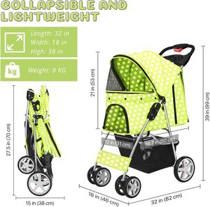 Marco de acero para cochecito de Mascota, carrito de tela impermeable, fabricante estándar duradero americano, estilo de cochecito - Product Image 4