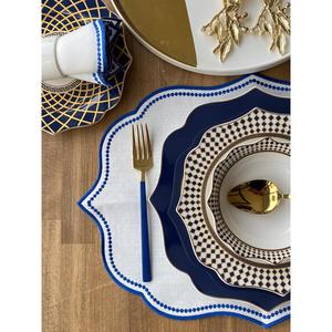 Tovaglietta blu scuro intagliato Set di 6 - Product Image 2