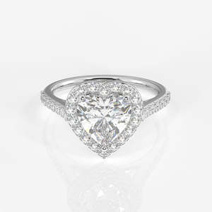 แหวนหมั้นเพชรทรงหัวใจแบบ Halo ที่เพาะเลี้ยงในห้องปฏิบัติการ พร้อมวงแหวนแต่งงานทองคำ 18K ดีไซน์โดดเด่นและสง่างาม - Product Image 5