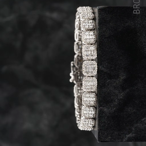 Bracelet Hip Hop en argent 925 glacé Tennis mixte coupe ronde VVS Moissanite bracelet en diamant bijoux fins pour femmes - Product Image 2