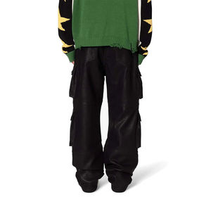 กางเกงคาร์โก้หนังผู้ชายพรีเมียมปี 2026 ดีไซน์ทันสมัยสำหรับใส่ในชีวิตประจำวัน กางเกงคาร์โก้หนังผู้ชายราคาขายส่ง - Product Image 6