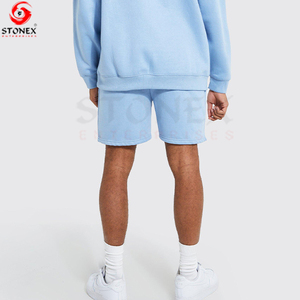 2023 Hot Sale Shorts Hoodie Two Piece Men Cotton Tracksuit Short <b>Set</b> Casual With Custom Logo Sweat Suit Sports Track Suit - Product Image 4