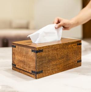 Wooden <b>Tissue</b> <b>Box</b> Holder Decorative Natural Wood Finish <b>Tissue</b> Case for Home and Office - Product Image 2