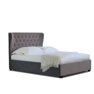 Kensington Ottoman <b>Bed</b> <b>Frame</b> High Quality Blue Velvet With Modern Design MDF and Plywood Panel Type Lift Storage King Size - Product Image 2