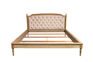 Sanare Cama Coreana de Lujo de Estilo Neoclásico con Cabecero Tapizado Acacia Madera Maciza Estilo Coreano - Product Image 3