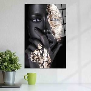Elegant Ethnic Black Woman Canvas - <b>Printed</b> Artwork for Modern Decor,TEMPERED GLASS <b>ART</b> - Product Image 1