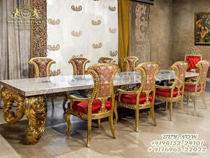 Juego de Comedor de Diseño Ultra Lujoso Tallado a Mano, Muebles de Comedor Rústicos con Temática Rústica para el Hogar, Juego de Comedor de Madera Tallada Antigua para Salón, EE. UU. - Product Image 5