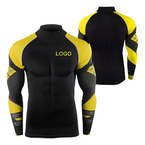 Poliéster de alta calidad Fitness Rash Guard para hombres Protección solar Traje de baño Gimnasio Camisa de compresión Ropa deportiva de manga larga - Product Image 6