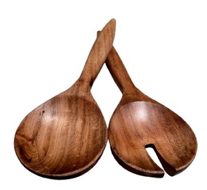 Servidores de ensalada de madera de Acacia de alta calidad, utensilios de madera para servir, tenedor, cuchara, herramienta de comedor de cocina, regalo perfecto para la inauguración de la casa - Product Image 1
