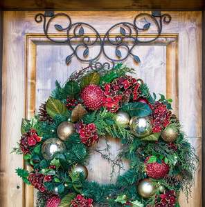 Customized Fancy Black Metal <b>Wreath</b> <b>Hanger</b> Indoor & Outdoor Home Hotel <b>Door</b> Entryway Hanging Decor Xmas Festive Party Decoration - Product Image 5