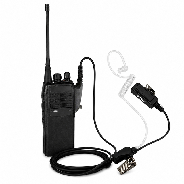 GP338 GP328 HT1250 GP340 Dual Wire Acoustic Tube Earpiece PTT 2-Wire Transparent Tube Security Walkie Talkie Radio Headset