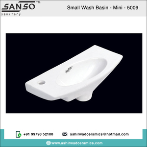 อ่างล้างมือห้องน้ำแบบแขวนผนังทรงรีสีขาวมันวาวมาตรฐาน - Product Image 2