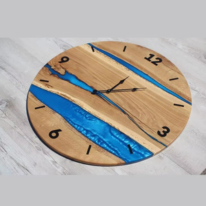 ASSISTANCE HORLOGE MURALE MEILLEURE Qualité Résine En Bois Époxy Horloge Murale Fabriqué À La Main En Bois Résine Époxy Horloge Murale Wholes - Product Image 1