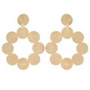 Pendientes Largos con Borlas, Diseño Redondo Único, Diseño Clásico Dorado con Piedras Preciosas - Product Image 1