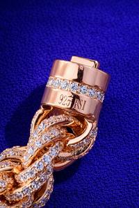 Bracelet chaîne en moissanite, collier en argent sterling, bijoux de luxe à maillons glacés, cadeau pour lui ou pour elle, à porter au quotidien, bijoux hip-hop - Product Image 5