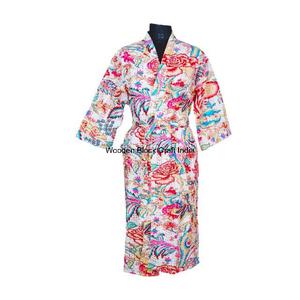 Veste matelassée pour femmes en coton biologique 100% Imprimé floral Fait à la main Kantha Manches trois quarts Pour filles et femmes - Product Image 2