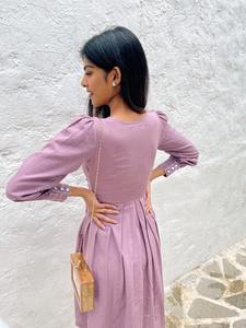 Indien main bloc imprimé fleuri coton robe femmes écologique été décontracté Midi longueur Boho porter personnalisé cadeau vente - Product Image 4