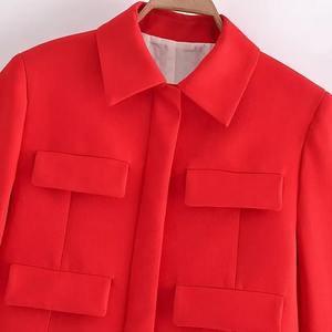 Women New Winter Collection Varsity Bomber <b>Jacket</b> Short Coat Cropped Blazer Autumn <b>Long</b> Sleeve Red Aviator <b>Men's</b> <b>Jackets</b> - Product Image 4