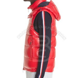 Winter Sleeveless Glossy Puffer Vest <b>Jacket</b> Custom Logo <b>Waterproof</b> Stand Collar Bubble Men's Hoodie - Product Image 5
