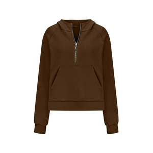 Sudaderas con capucha cortas con cremallera de cuello alto de moda para mujer - Product Image 6