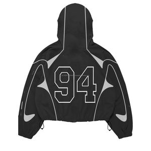 Ensemble de survêtement coupe ample zippé pour homme, style streetwear, grande taille, coupe-vent - Product Image 4