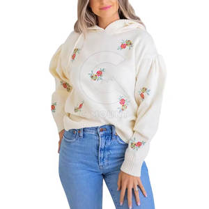 Jersey liso bordado sudaderas con capucha calidad superior nuevo diseño 100% algodón mujeres sudaderas con capucha para bordado - Product Image 1