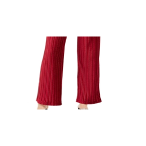 Pantaloni Alfani da donna in velluto rosso plissettato a gamba larga, vita alta, vestibilità dritta, antipiega, traspiranti, taglia Petite, per l'inverno - Product Image 3