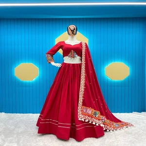 ผ้าเรยอนที่ออกแบบล่าสุดพิมพ์ลาย Gamthi ทำงาน lahenga choli โดย fabzone - Product Image 2