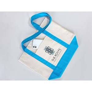 Large Trend Canvas Shopping Tote <b>Bag</b> Turquoise Handle 16W X 14H X 5L 12 Oz Personalized Leopard Pattern <b>Medium</b> Size PU for Foods - Product Image 2