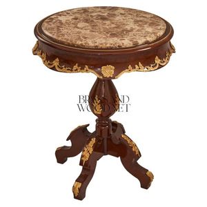 Table d'entrée ronde classique avec plateau en marbre et détails faits à la main - Product Image 2