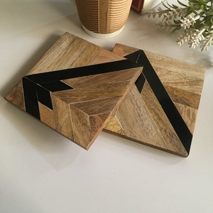 Nouveau design Meilleur sous-verre en résine époxy en bois d'acacia Dessous de verre en bois faits à la main pour boisson et thé d'Inde Dessous de verre en pierre - Product Image 6