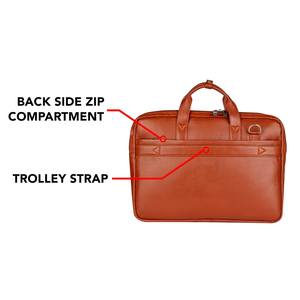 Mochila Bandolera de Cuero Genuino Marrón Ligera, Moderna y Elegante para Portátil, para Uso Diario en la Oficina, Gran Capacidad - Product Image 3