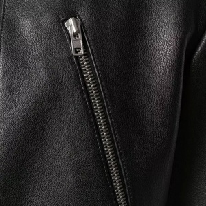 Men's Slim Fit Motorcycle Style <b>Biker</b> <b>Jacket</b> in Black Genuine Leather with Zipper Pockets Casual Outerwear Coat ODM Supply - Product Image 4