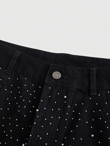 กางเกงขาสั้นผู้ชายประดับพลอยเทียมผ้าฝ้าย100% ลายพระอาทิตย์ซีดกางเกงขาสั้นผู้ชายแบบลำลองแนวสตรีท - Product Image 2